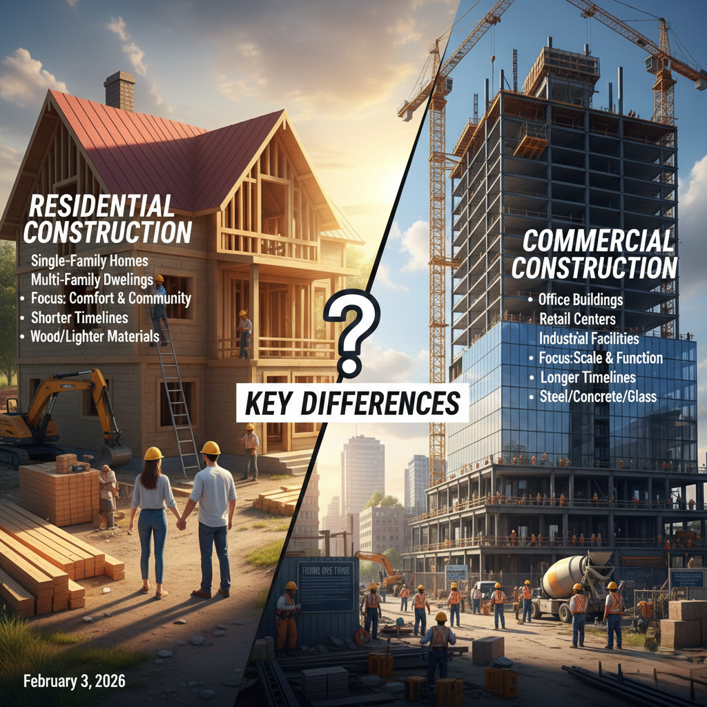 Residential Construction vs Commercial Construction – Key Differences